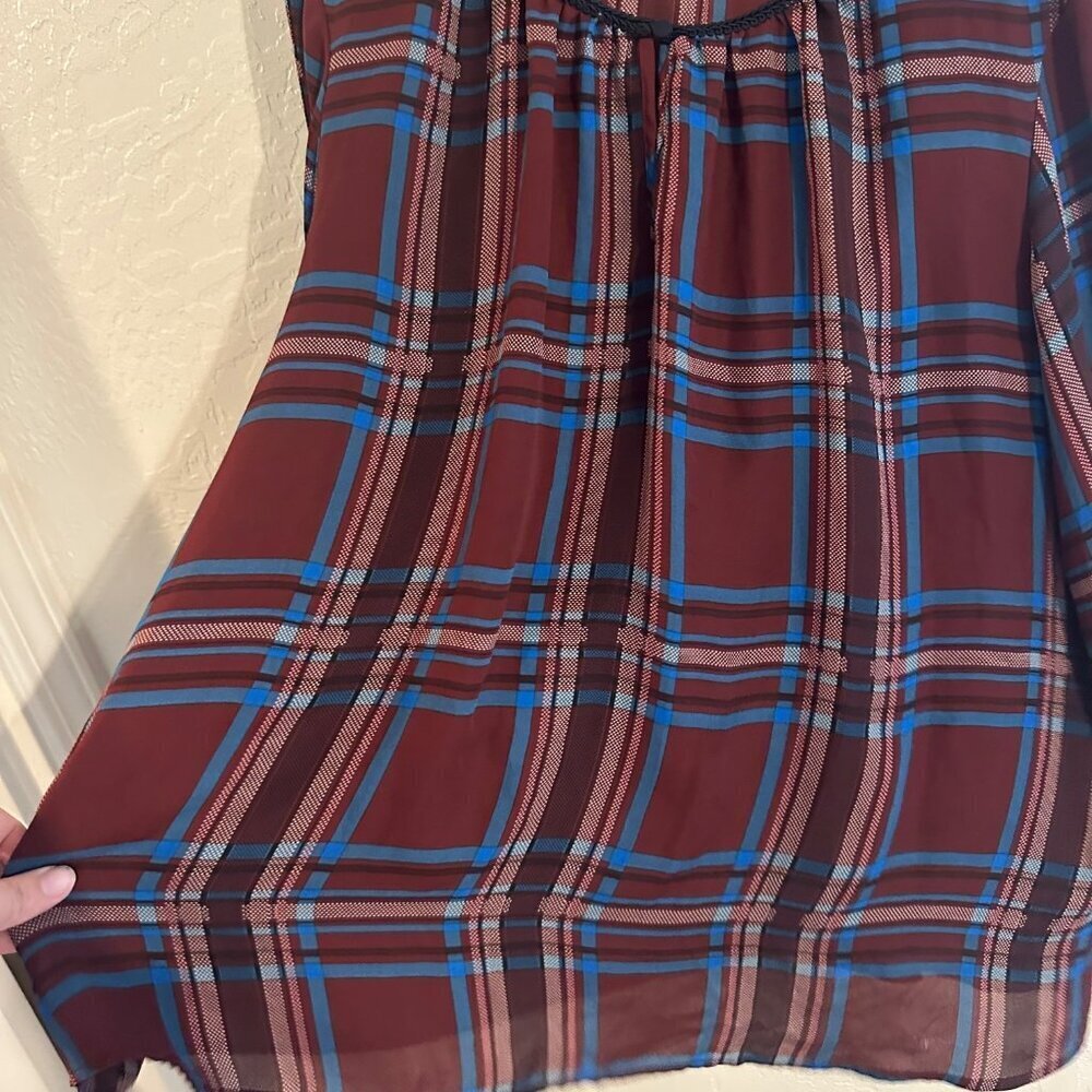 Y Zac & Rachel Plus Size Plaid Bell Sleeved Blouse - Picture 6 of 11